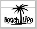 beach life with palm tree 14x17