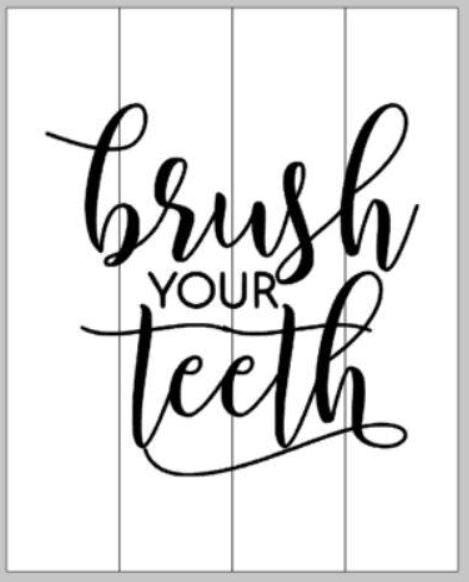 Brush your teeth cursive 14x17