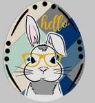 3D Door hanger Egg- Bunny Nerd Hello