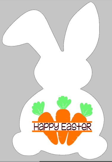 Easter Bunny - Split Carrots Happy Easter