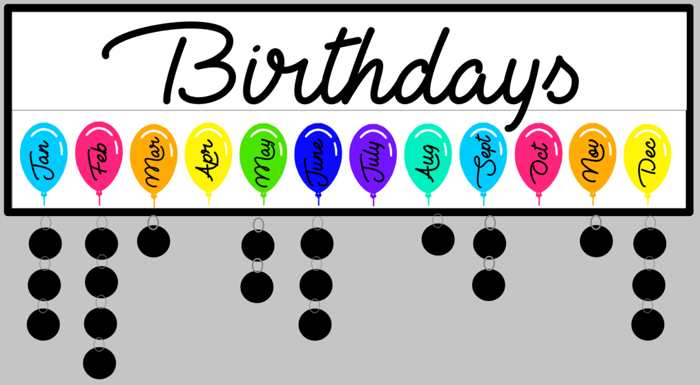 Celebration-Birthdays with balloons 7x24 w/frame & tags