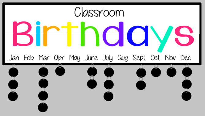 Celebration- Classroom birthdays 7x24 w/frame & tags