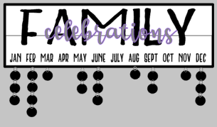 Celebration- Family celebrations overlay 7x24 w/frame & tags