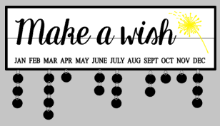 Celebration- Make a wish 7x24 w/frame & tags