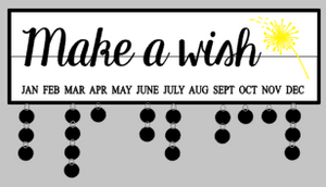 Celebration- Make a wish 7x24 w/frame & tags