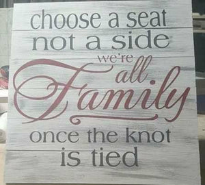Choose a seat not a side all family 14x14