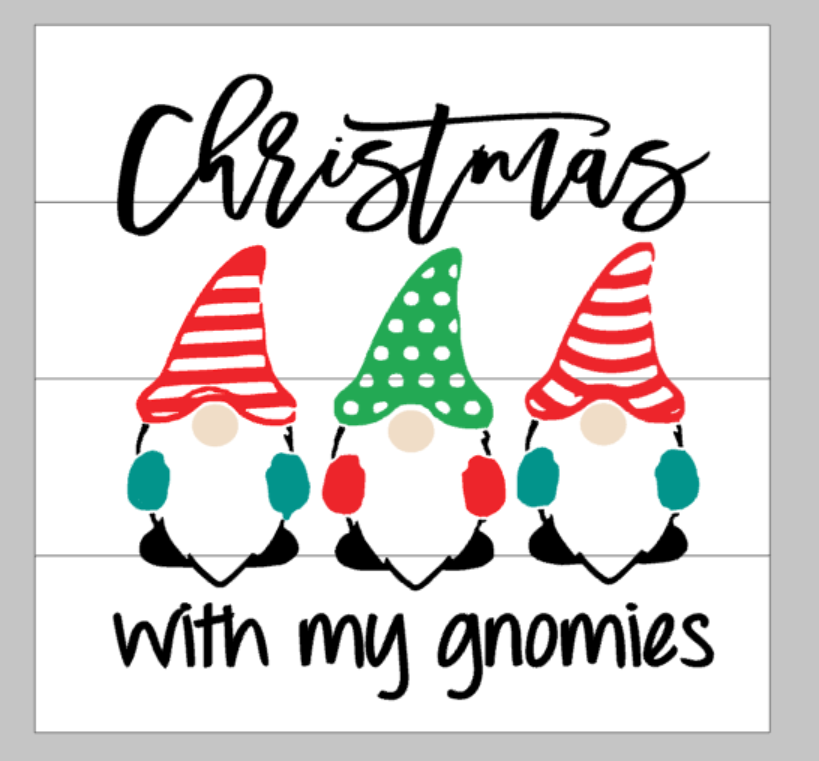 Christmas with my gnomies 14x14