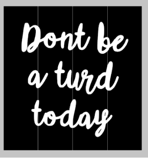 Don't be a turd today 14X14