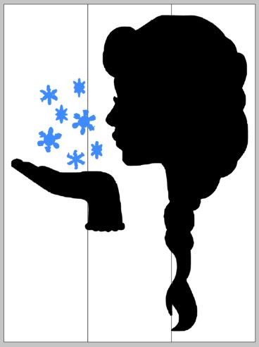 Princess blowing snowflakes 10.5x14