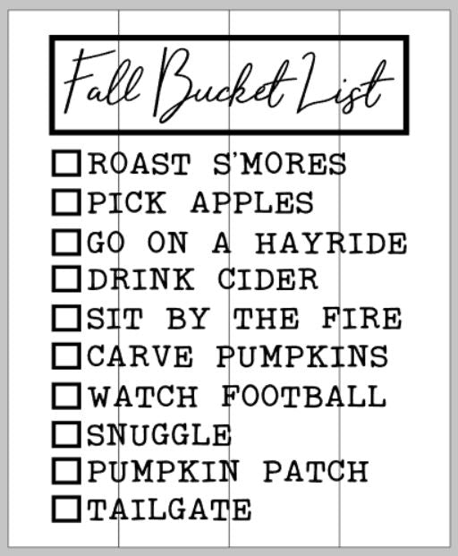 Fall Bucket List 14x17
