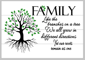 Family like the branches on a tree with roots 14x17
