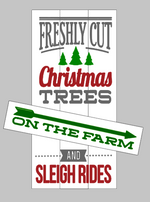 Farmers market and freshly cut Christmas trees Reversible 10.5x22