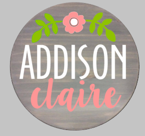 3D Name with flower round sign
