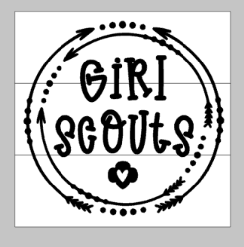 Girl Scouts with a dotted arrow 10x10