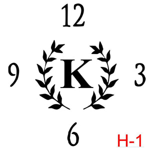 (H-1) Numbers 12, 3, 6, 9 insert laurel with letter