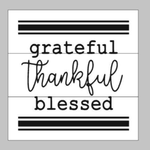 Grateful Thankful Blessed with Lined Border