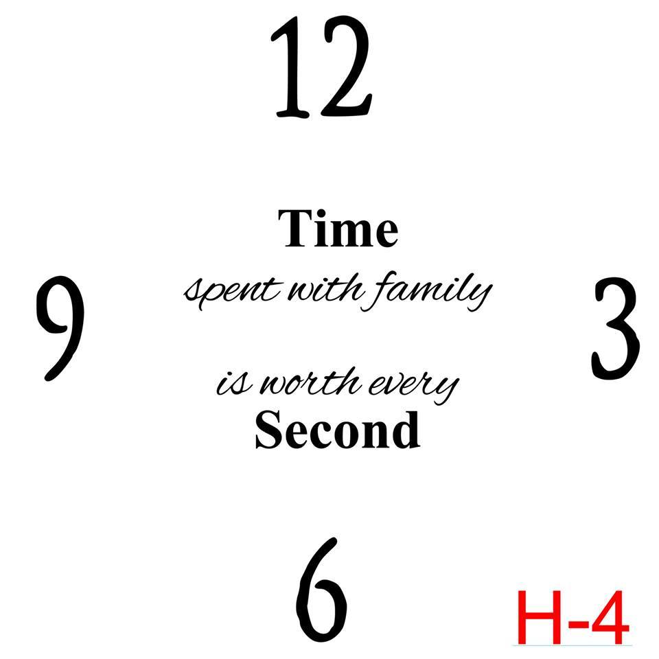(H-4) Numbers 12, 3, 6, 9 insert time spent with family is worth every second