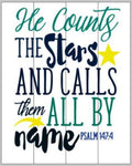 He counts all the stars and calls them by name 14x17