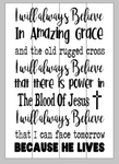 I will always believe in amazing grace 14x20