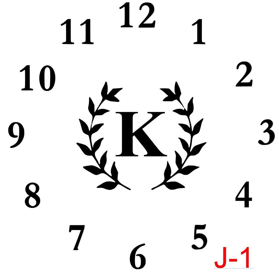 (J-1) Numbers insert laurel with letter