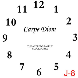 (J-8) Numbers insert Carpe Diem with family name est date