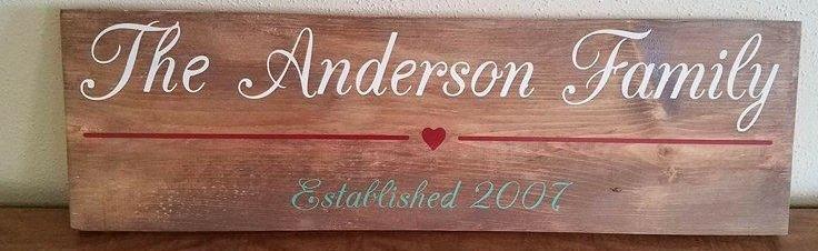 Family last name with line and heart est 10.5x30