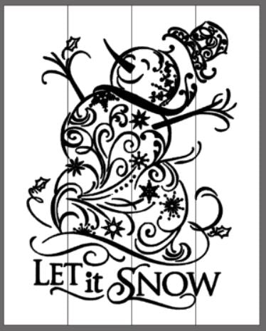 Let it snow lace snowman 14x17