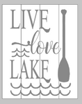 Live love lake with paddle 14x17