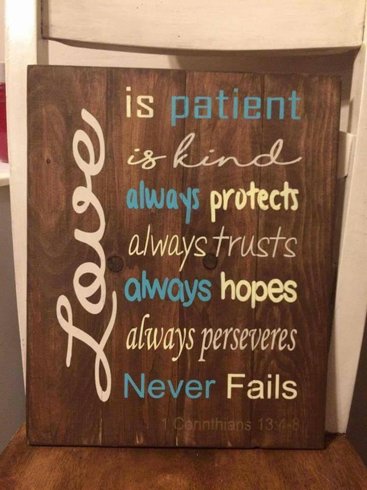Love is patient love is kind 14x17