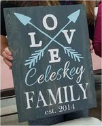 Family established love with arrows 14x20