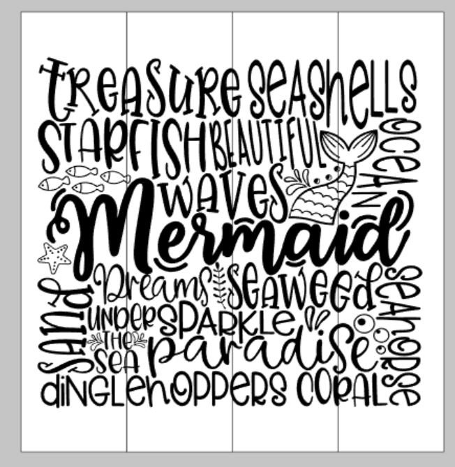 Mermaid Subway art 14x14