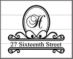 Monogram address sign 14x17
