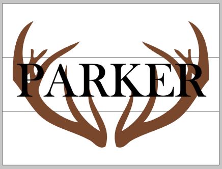 Antlers with name 10.5x14