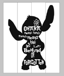 Ohana means family in stitch cut out 14x17