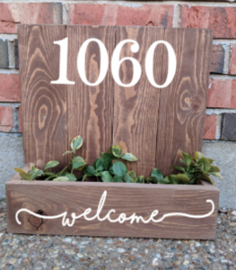 14x14 Planter Box- house number welome