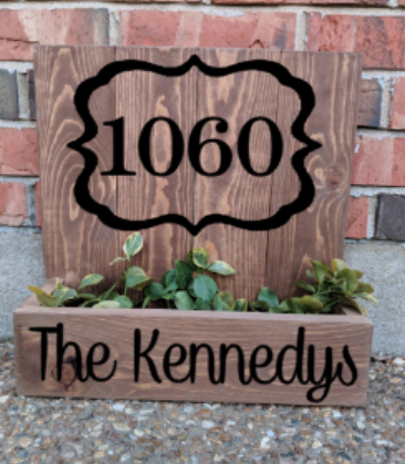14x14 Planter Box - House number with family name