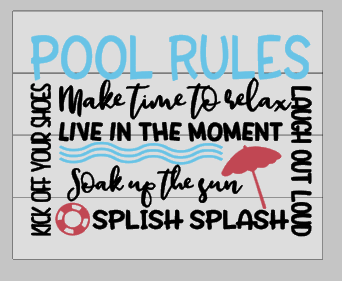 Pool rules make time to relax 14x17