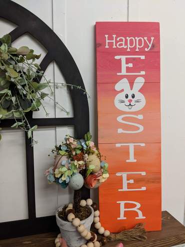 Happy Easter with bunny face 8x24