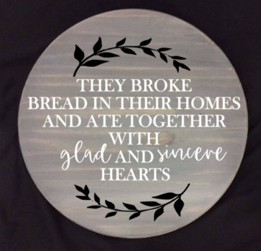 The broke bread in their homes 15" Round Lazy Susan