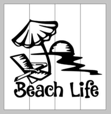 Beach Life with umbrella 14x14