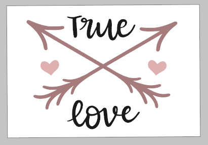 Valentines Day Tiles - True love with arrow and hearts