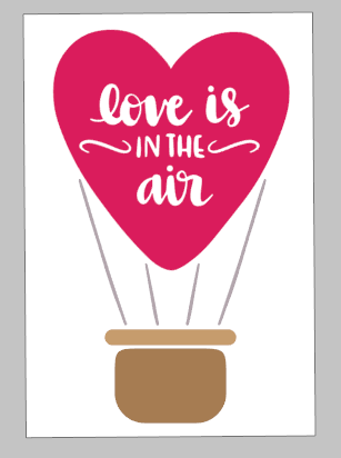Valentines Day Tiles - Love is in the air hot air balloon