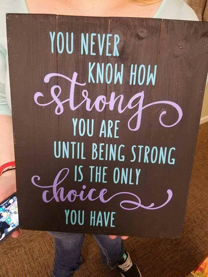 You never know how strong we are until being strong is the only choice we have with tails 14x17