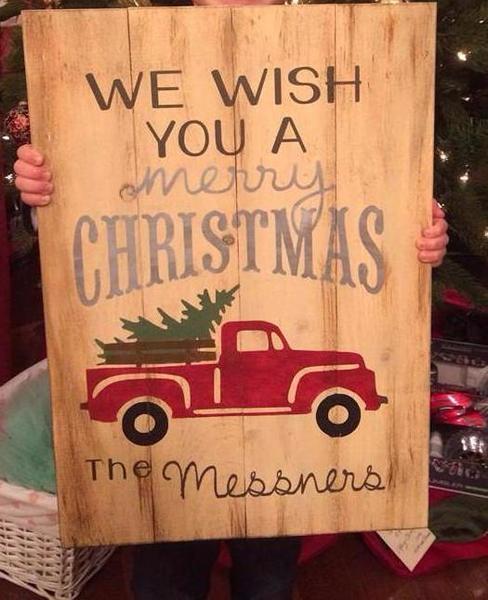 We wish you a Merry Christmas-Truck 14x20