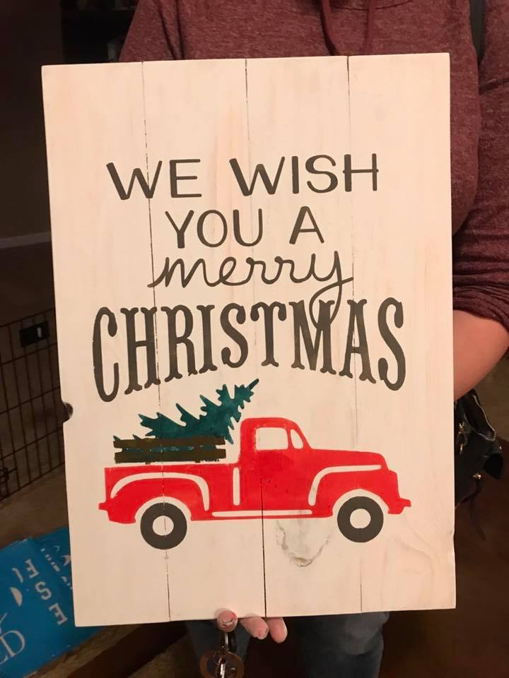 We wish you a Merry Christmas-Truck 14x20