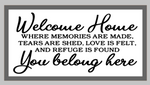 Oversized sign - Welcome home where memories are made