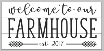 Welcome to our farmhouse with est date 10.5x22